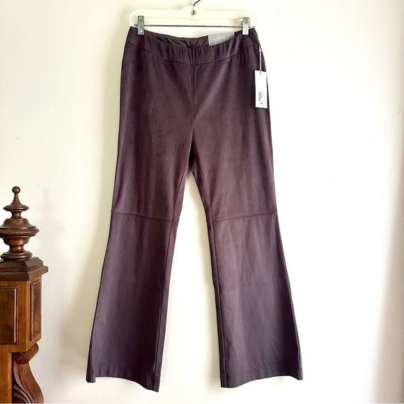 Soft Surroundings • Faux Suede Bootcut Pants in Shale - Picture 1 of 9